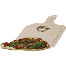 2xPimotti Pizzaschaufel/Brotschaufel/Flammkuchenbrett aus naturbelassenem Sperrholz für Pizzastein