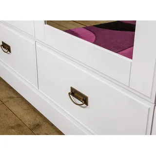 Kleiderschränke Landhaus Garderobe Kleiderschrank Holzschrank xxl Schrank Regal - Weiß