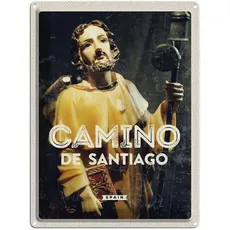 Blechschild 30x40 cm - Retro Camino de Santiago Sculptur