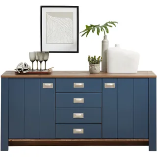 Innostyle Sideboard »DIJON«, (1 St.), 2 türig, 4 Fächer, 4 Schubladen, 2 Einlegeböden, Softclose, blau