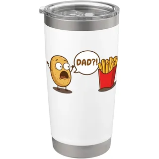 Kartoffelspruch "Dad?" To French Fries Fun Spruch Neuheit Essen Doppelwandiger Edelstahl-Thermobecher