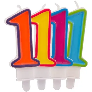 Folat Zahlenkerze 1.Geburtstag, Geburtstagskuchen, Kindergeburtstag, Bunte K