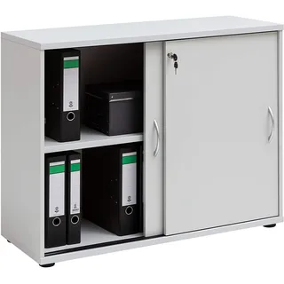 MÖBELPARTNER Manni Aktenschrank 100,0 x 39,5 x 77,4 cm lichtgrau