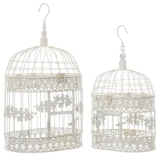 moritz Deko-Vogelkäfig oval 2er Set 0 x 0 cm Weiß