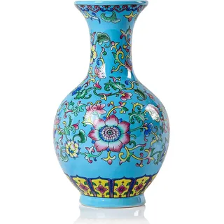 Qinlang 15,2 cm kleine Blaue Blumenvase für Heimdekoration, Keramik-Knospenvase für Blumen – Begonienvase