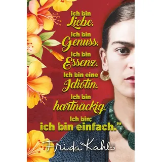 LuckyLinde "Frida Kahlo - Ich bin Liebe", Stahlschild,