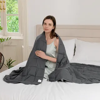 Good Nite Gewichtsdecke nur für Erwachsene 6kg (125x180cm) - Schwere Decke zum Schlafen & Entspannungsdecke - Anti Stress Therapiedecke - Schlaf Weighted Blanket - Graue
