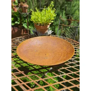 Edelrost Dekoschale rund, flacher Boden, 37 cm