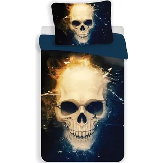 Bettbezug Totenkopf - 140 X 200 cm - 70 x 90 cm - Bunt
