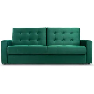 BETTSO Schlafsofa Sofa mit Bettkasten und Schlaffunktion Bettsofa Dauerschläfer Sofa Schlafcouch Couch Click Clack Wohnlandschaft MISTRAL Flaschengrün - Grün