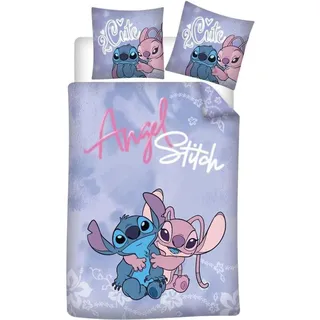 disney lilo&stitch Stitch und Angel Lila/Rosa 140 x 200 cm + 65 x 65 cm
