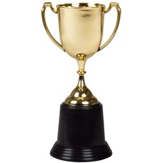 Bild 30840 - Goldene Trophäe, Größe 22 cm, Zubehör für Kostüme, Partydeko, Pokal, Wettbewerb, Gewinner