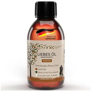 MakeLove Massageöl Kokos 250ml - Sinnliches Liebesöl für Partnermassagen - Pflegeöl für Ganzkörper-Massagen - Gleitöl