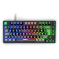 nerdytec CYKEY - Mechanische Gaming Tastatur mit RGB-Beleuchtung, kabelgebundenes TKL-Keyboard mit Hot-Swappable Switches und Multi-Control Knob, 75% Design, für PC/Laptop Windows/Mac, mit QMK/VIA
