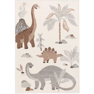Pergamon Kinder Teppich Softstar Kids Dinowelt , Grau , Textil , Animalprint , 200x290 cm , Teppiche und Böden, Teppiche, Kinderteppiche