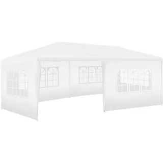 Tectake Pavillon Novara 6 x 3 m inkl. 5 Seitenteile Weiß