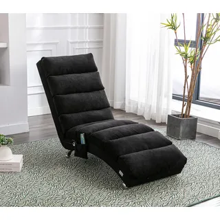 MODFU Massagestuhl Massagesessel Relaxsessel Loungesessel,Indoor mit Fernbedienung Relaxsessel Loungesessel mit 5 Modi  für Schlafzimmer, Büro, Wohnzimmer Schwarz - Schwarz