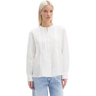 Langarmbluse MARC O'POLO, Damen, Gr. 36, weiß, Web, Obermaterial: 100% Leinen, A-Linie, Manschette, Blusen Langarmbluse, Leinenbluse A-Shape