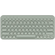 Aptiq kabellose kompakte Bluetooth-Tastatur grün- QWERTY - komfortabel ergonomisch - verbindet mehrere Geräte - wiederaufladbar