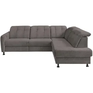 Livetastic Ecksofa , Graubraun , Textil , Uni , L-Form , 270x198 cm , Made in Europe , seitenverkehrt erhältlich, Rücken echt, motorische Relaxfunktion, Herz-Waage-Funktion, USB-C-Anschluss , Wohnzimmer, Sofas & Couches, Wohnlandschaften, Ecksofas