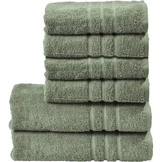 done.® Handtuch Set »Daily Uni« Set 6 Stk. Walkfrottier saugfähiges Walkfrottier, in verschiedenen Set Varianten erhältlich, grün