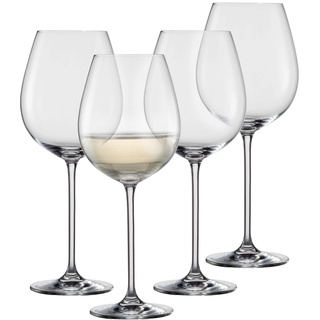 Schott Zwiesel Allround Weinglas Vinos (4er-Set), anmutige Weingläser für Rot- und Weißwein, spülmaschinenfeste Tritan-Kristallgläser, Made in Germany (Art.-Nr. 130011), Kristall