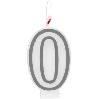 Folat 24160 Kuchen Kerze Simply Chique Silver Ziffer/Zahl 0-9 cm Geburtstagskerzen für Geburtstag, Geburtstagsdeko, für Kinder Partys, Hochzeiten, Firmenfeiern, Jubiläen