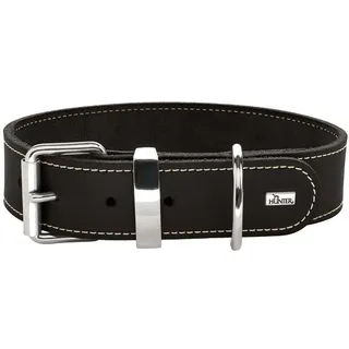 Hunter Aalborg Special Hundehalsband, Leder, strapazierfähig, komfortabel, 35 (XS-S), schwarz