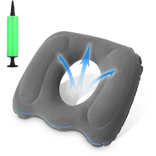 Cexovo Sitzkissen Orthopädisch,Aufblasbares Sitzkissen Orthopädisch,Bürostuhl Sitzkissen Stuhl Anti Hämorrhoiden,Sitzring Steißbein Entlastung,Ideal bei Steißbein,Prostata,Ischias,Bettwunden,Gray