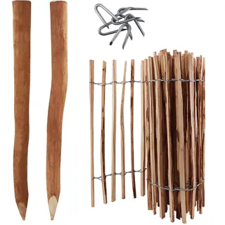 Aquagart Staketenzaun 90 x 90 cm Braun/Holz