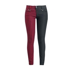 Banned Alternative Punk Trousers Stoffhose schwarz rot, Gestreift, Multicolor, W26L32