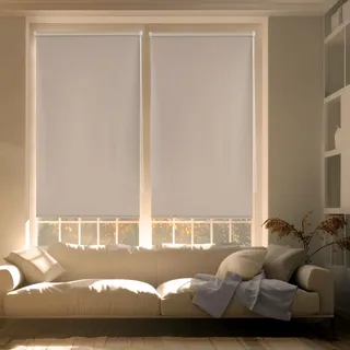 Blindecor Zeus | Verdunklungsrollo ohne bohren - Hellbraun, 87 x 180 cm (BxH) | Stoffgröße 84 x 175 cm. Klemmfix thermorollo für fenster