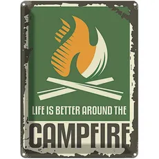 Blechschild 30x40 cm - campfire life is better