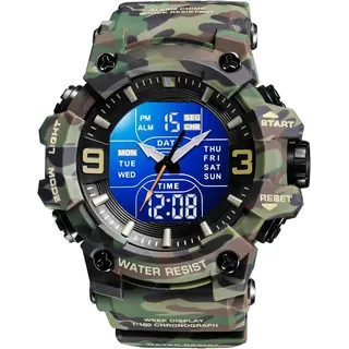 Digitaluhr Herren Digital 5 ATM Wasserdicht Military Watch Tactical Herrenuhr Jungen Sportuhr Outdoor Chronograph mit Stoppuhr Wecker Vibration