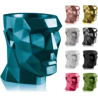 CONCRETTE Blumentopf aus Beton Apollo | Ø 14 cm | Blue Metallic | Zement-Pflanzkübel | Handgefertigt in der EU