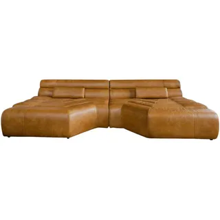 Kawola Big Sofa MIT Kissen Tara Braun Leder , Füllung: Schaumstoff , 286x76x143 cm , Wohnzimmer, Sofas & Couches, Sofas, Bigsofas