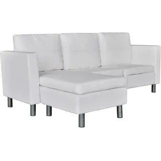 Modulsofa 3-Sitzer Kunstleder Weiß - Weiß