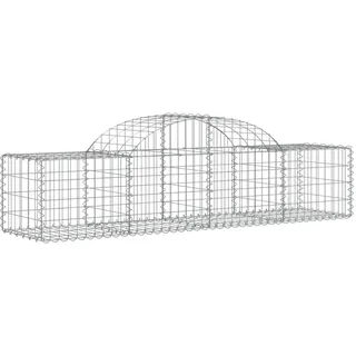 vidaXL Gabione mit Hochbogen 200x50x40/60 cm Verzinktes Eisen - Silber
