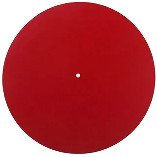 Alnicov Plattenspieler-Matte 30 cm Audiophile Pad antistatisch LP Spieler Anti-Vibration aus Wolle in Rot
