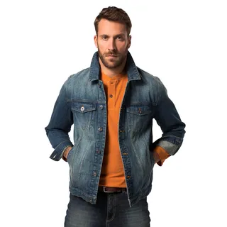 JP 1880 Herren große Größen Übergrößen Menswear L-8XL Jeansjacke, Brusttaschen, Knopfleiste, bis 8 XL Blue Denim 5XL 826234902-5XL