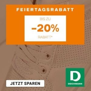 Deichmann Staffelrabatt – 15% Rabatt ab 50 € auf reguläre Ware / 20% ab 75 €