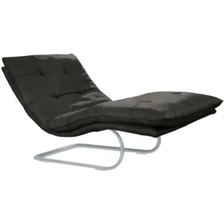 W.Schillig Relaxliege daily dreams Leder 95 x 91 x 170 cm grau mit Kissen
