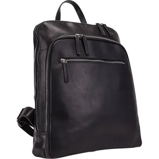 LEONHARD HEYDEN Leder Laptoprucksack Rucksack mit Laptopfach Roma Business Backpack Black schwarz - Schwarz