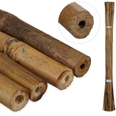 Relaxdays Pflanzstäbe Bambus, 40er Set, 105 cm, Rankhilfe für Pflanzen, Deko, Bambusstäbe, Rankstäbe Garten, Natur
