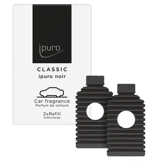ipuro Classic Car Line Autoduft Noir EVA Refill 2x9g - Orientalischer Duft für Auto mit Rose, Patschuli & Sandelholz - Langanhaltender Auto Lufterfrischer - Passend für ipuro Classic Autostecker Clip