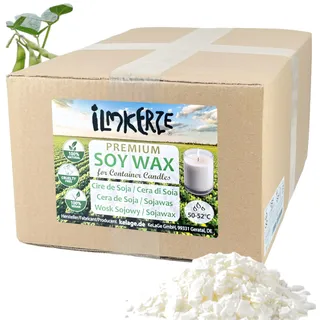 Ilmkerze Premium Sojawachs Flocken 10 kg | natürlich | nachhaltig | palmölfrei | Kerzenwachs für DIY Kerzen in Gläsern Dosen Schalen Behältern - Größen bis 20 kg