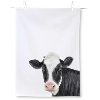Ihr - T 1048100 - Geschirrtuch, Farm Cow, Kuh, weiß, Baumwolle, Bedruckt, 50cm x 70cm
