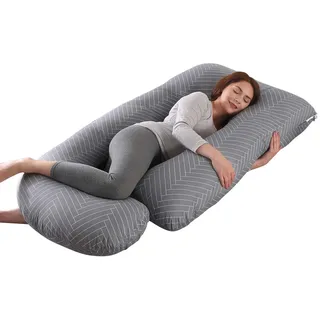 SHANNA Schwangerschaftskissen Seitenschläferkissen Stillkissen U Förmiges XXL Stützkissen 70 * 145CM Gross Körperkissen mit Abnehmbarem und Waschbarem Bezug, U-Form Pregnancy Body Pillow