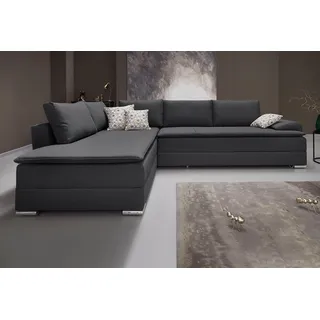 INOSIGN Ecksofa »Night & Day L-Form«, mit Boxspring Bettfunktion 180x200 cm, Dauerschläfer grau