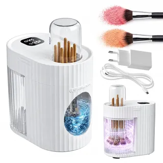 ALAFLY 2026 Upgrade 3-in-1 Elektrischer Make-up-Pinsel Reiniger und Trockner, Stumm & Automatische USB-Tiefenreinigung Pinselreiniger, Schnelle Reinigung und Trocknung, ohne die Pinsel zu entfernen